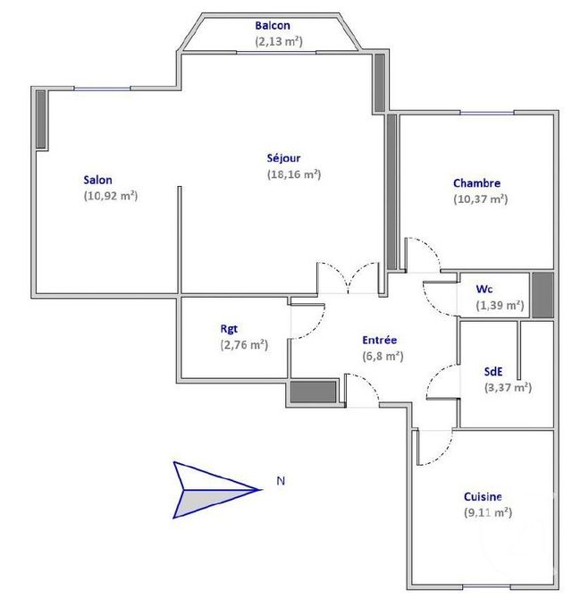 Appartement à vendre - 3 pièces - 62.88 m2 - FONTAINES SUR SAONE - 69 - RHONE-ALPES - Century 21 Agence Du Mont D'Or