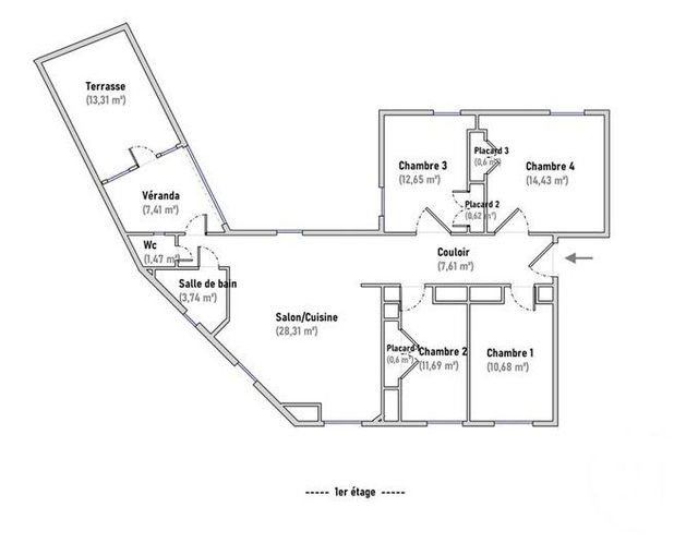 Appartement F5 à louer - 5 pièces - 91.91 m2 - ST DIDIER AU MONT D OR - 69 - RHONE-ALPES - Century 21 Agence Du Mont D'Or